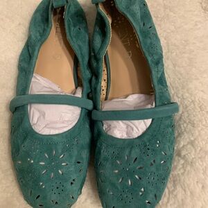 Silent D Teal Women's Suede Flats